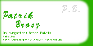 patrik brosz business card